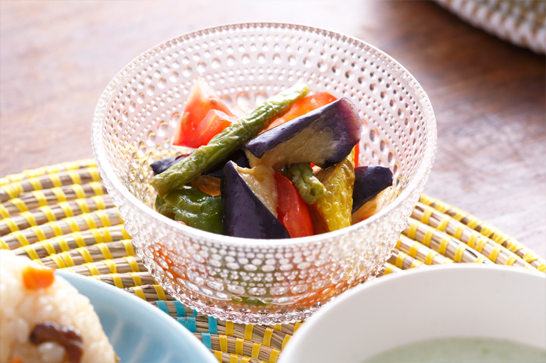 夏野菜の揚げ浸し風マリネ
