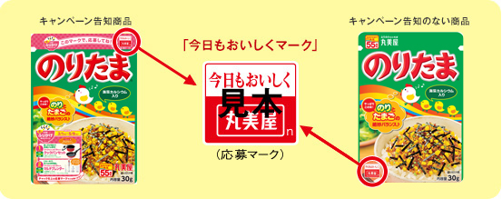 パッケージについている“今日もおいしくマーク”を集めてご応募ください。